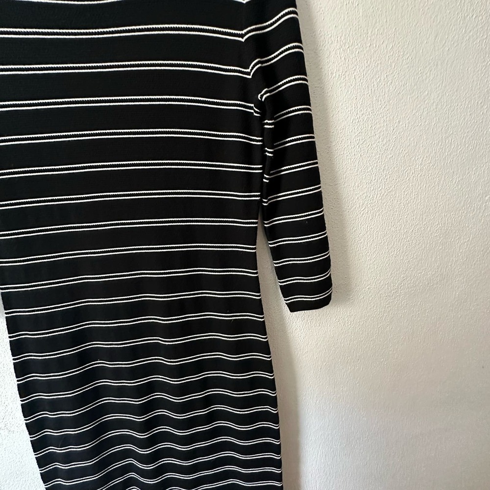 Theory Delissa B Prosecco Striped Midi Dress, Black/White - Picture 5 of 6